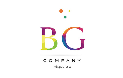 bg b g 创意彩虹颜色字母表字母标志图标