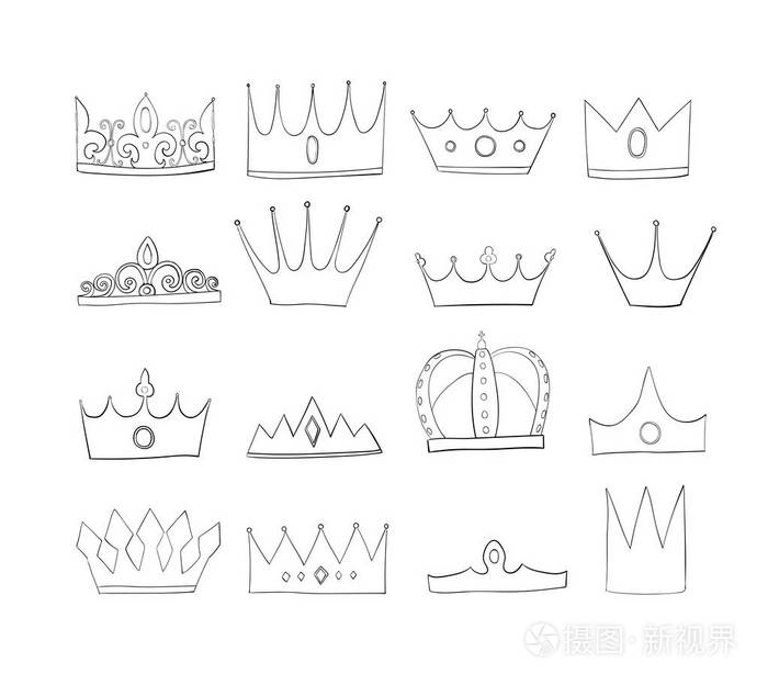 插画 皇冠与宝石和钻石设置.权威的象征.国王的头盔.