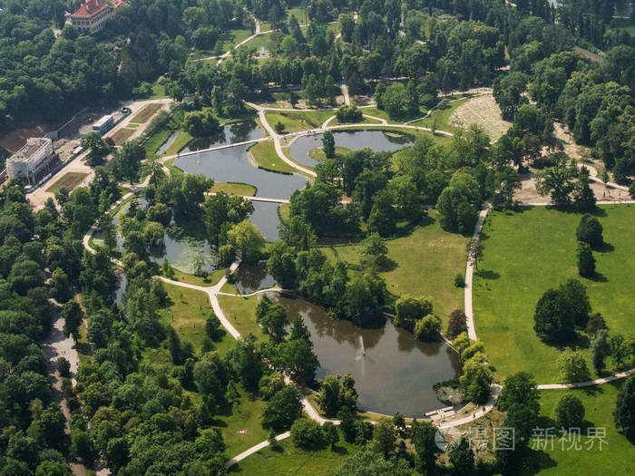 stromovka 布拉格池塘鸟瞰图