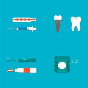 平卫生保健牙医医疗工具医学仪器卫生口腔医学矢量图