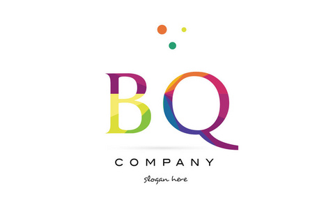 bq b q 创意彩虹颜色字母表字母标志图标