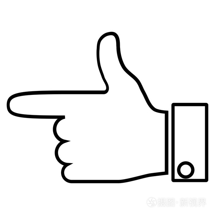 手形指针左细线矢量图标插画-正版商用图片0pocxy-摄图新视界