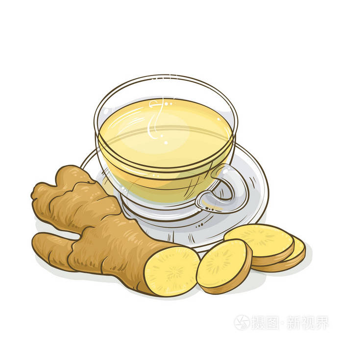 生姜泡茶简笔画图片