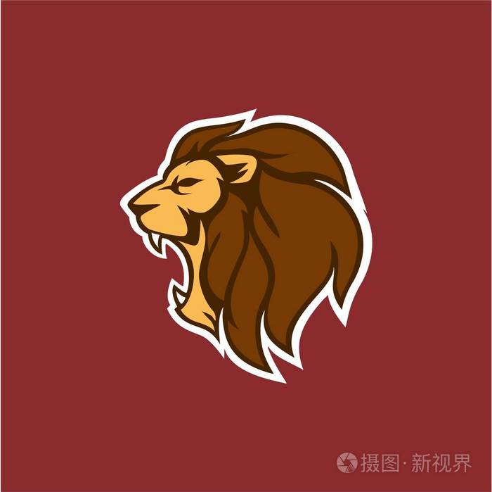 愤怒的狮子头标志 标志 向量设计例证