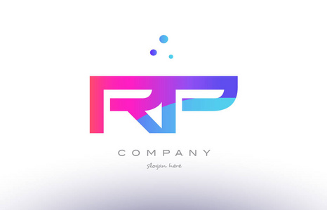 rp r p 创意粉色蓝色现代字母表字母标志图标 temp