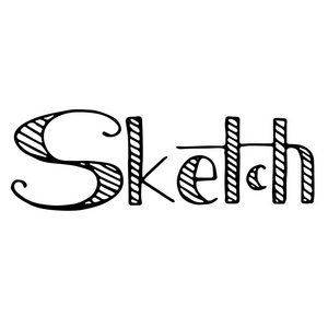 素描手绘制的短语.写意画.现代的毛笔字.白色背景上孤立照片