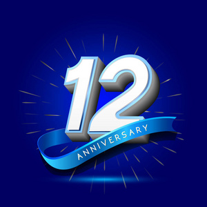 12年蓝色周年纪念标志, 装饰背景