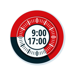 工作时间从上午9点到下午5点, 矢量, 插图照片