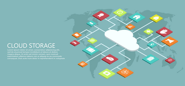 矢量现代平等距云存储图片
