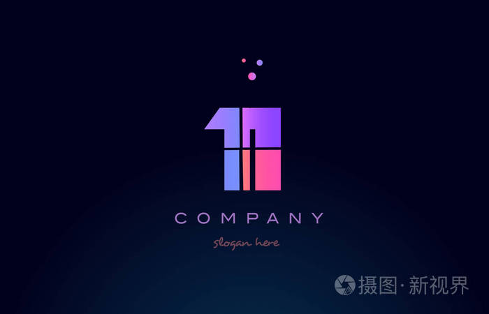 11十一粉色洋红色紫色数字位数数字标志图标vec