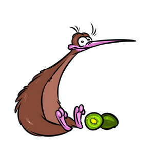 猕猴桃鸟新西兰卡通图片