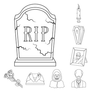 葬礼和属性矢量符号股票 web 插图照片