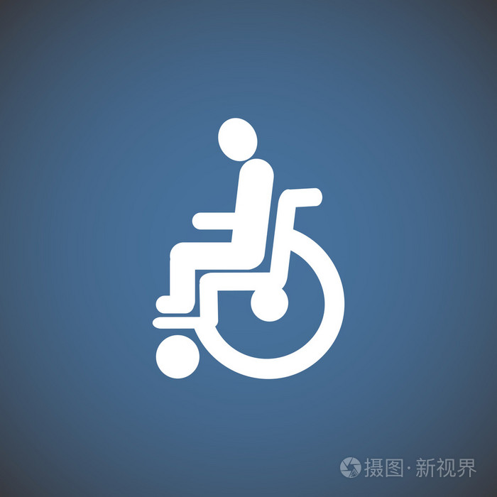 残疾人轮椅简单图标