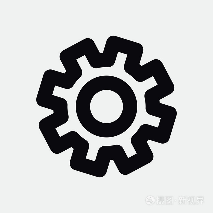 单个圆形的齿轮简单图标
