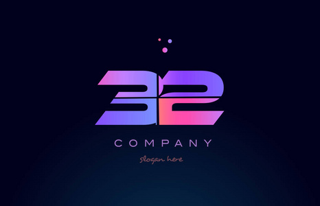 三十二32 三十二粉色洋红色紫色数字位数数字标志图标照片