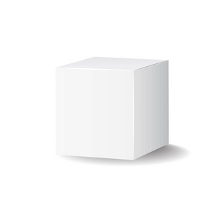 空白的白色纸箱 3d 框图标。框包样机矢量图