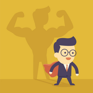 个商人铸造坚强的人的影子相似素材图片