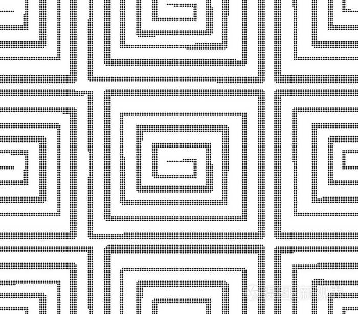 半色调圆黑色无缝背景螺旋平方米涡 ge