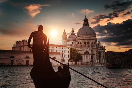 撑船人大运河 venezian 船夫吊船剪影照片