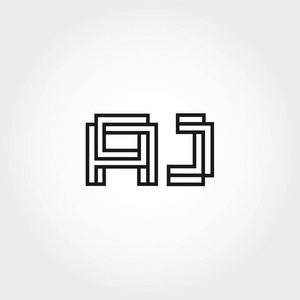 初始字母 Aj 徽标模板矢量设计
