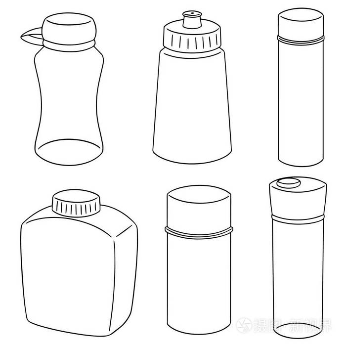向量集的矿泉水瓶插画-正版商用图片0ppjmm-摄图新视界