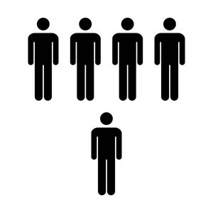人们图标向量组的男子团队字形符号象形图