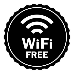 Wifi 免费无线互联网信号平面图标印章