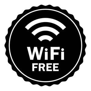 wifi 免费无线互联网信号平面图标印章照片