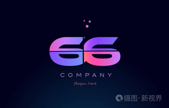 66六十六粉色洋红色紫色数字位数数字标志图标