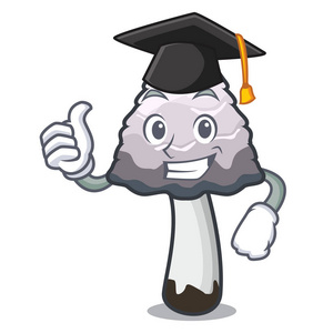 毕业毛茸茸的鬃毛蘑菇字符卡通