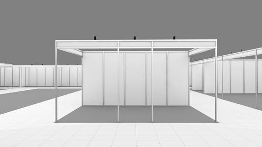 空白市场摊位空白白色贸易展览摊位系统展位.样机照片