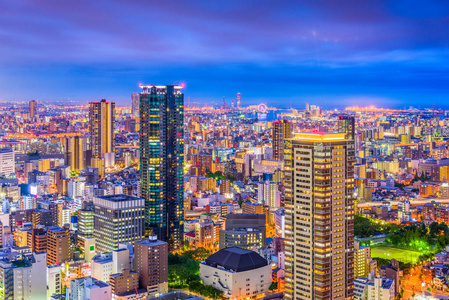 日本大阪, 黄昏时梅田区城市景观