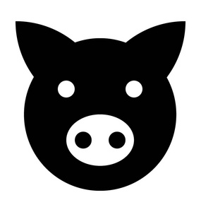 猪平面矢量图标