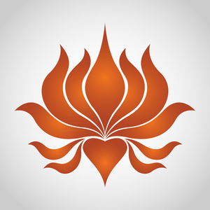 莲花标志矢量插画