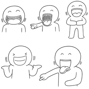 向量集的笑的男人插画