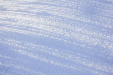 雪花纹理。雪中的阴影