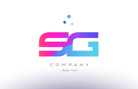 sg s g 创意粉色蓝色现代字母表字母标志图标 temp