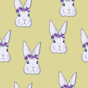 可爱的兔子无缝模式