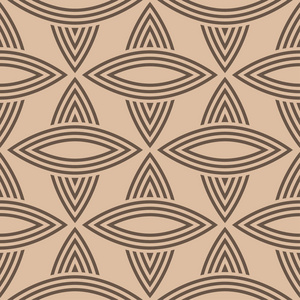 米色和褐色的几何装饰品。网络纺织品和墙纸无缝模式