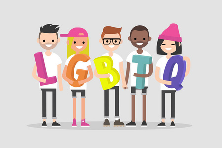 一群持有 lgbtq 标志的人.同性恋社区.人权.