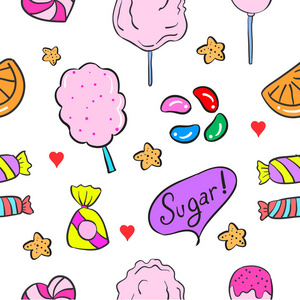 糖果甜矢量艺术涂鸦风格