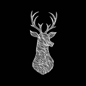 黑色涂鸦鹿照片