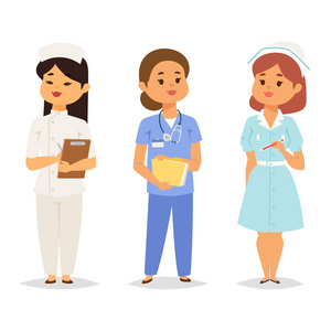 医生护士字符向量医女员工平面设计医院团队人博士插图照片