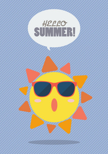 你好夏天与快乐太阳在森伯斯特模式