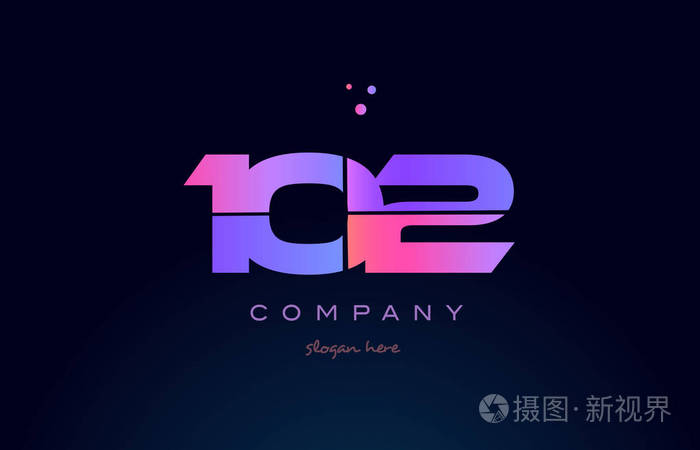 102粉色洋红色紫色数字位数数字标识图标矢量