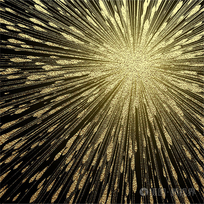 太阳射线或星爆裂元素与闪光.金色圣诞元素贺卡, 海报.