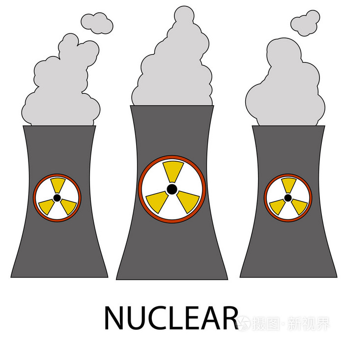 孤立的核电工厂图标