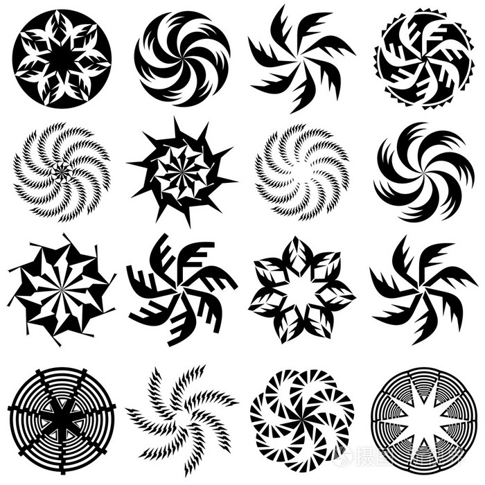 花卉几何纹理的图案矢量图