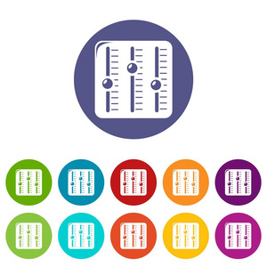 声音混合器图标设置矢量颜色