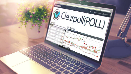 Clearpoll 在笔记本电脑屏幕上的成本动态。Cryptocurrency C